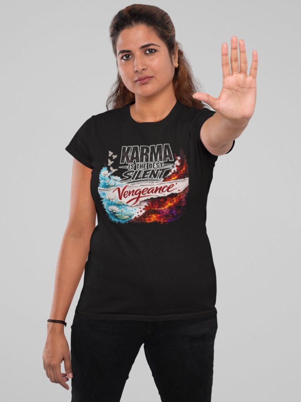 Karma Is the Best Silent Vengeance T-Shirt - Picture 11 of 12